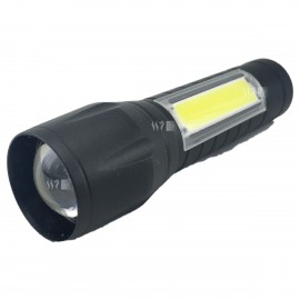 Mini Lámpara linterna táctica LED y LED COB lateral recargable USB